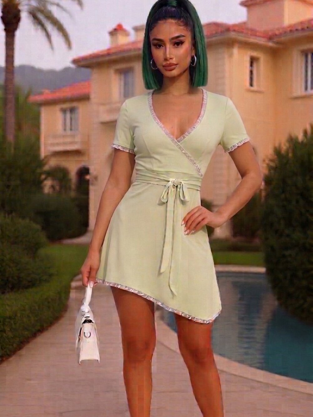 Love Galore Ribbed Mini Dress Green Apple Cute, comfy  and classy  Sz 1x NWT